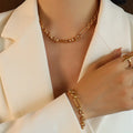 Hot Popular Plated Gold Stainless Steel Artificial Jewelry 2-Piece Sets for Party
