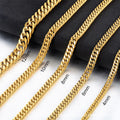 Hip-hop Stainless Steel Cuban Necklace Link Chain for Men Wholesale Iced Out Gold Plated Cuban Chain Necklace Jewelry for Women