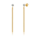 MICCI Wholesale Simple Minimalist Fashion Jewelry Stainless Steel 18K Gold Thin Drop Bar Stud Earrings for Women
