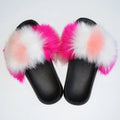 Hot Selling Sandals Wholesale New Arrivals Colourful Faux Fur Slides 2023 Ladies Slides for Women Custom Women slippers