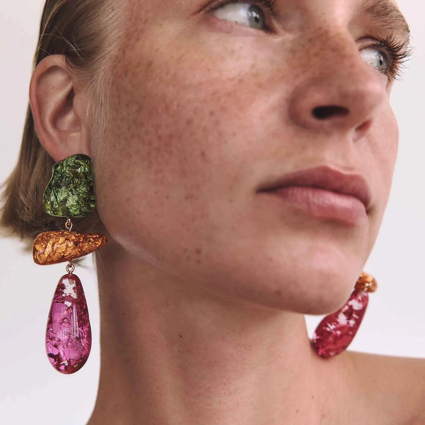 Baroque Women Resin Drop Earrings Colorful Party Stone Charms Pendant Earrings