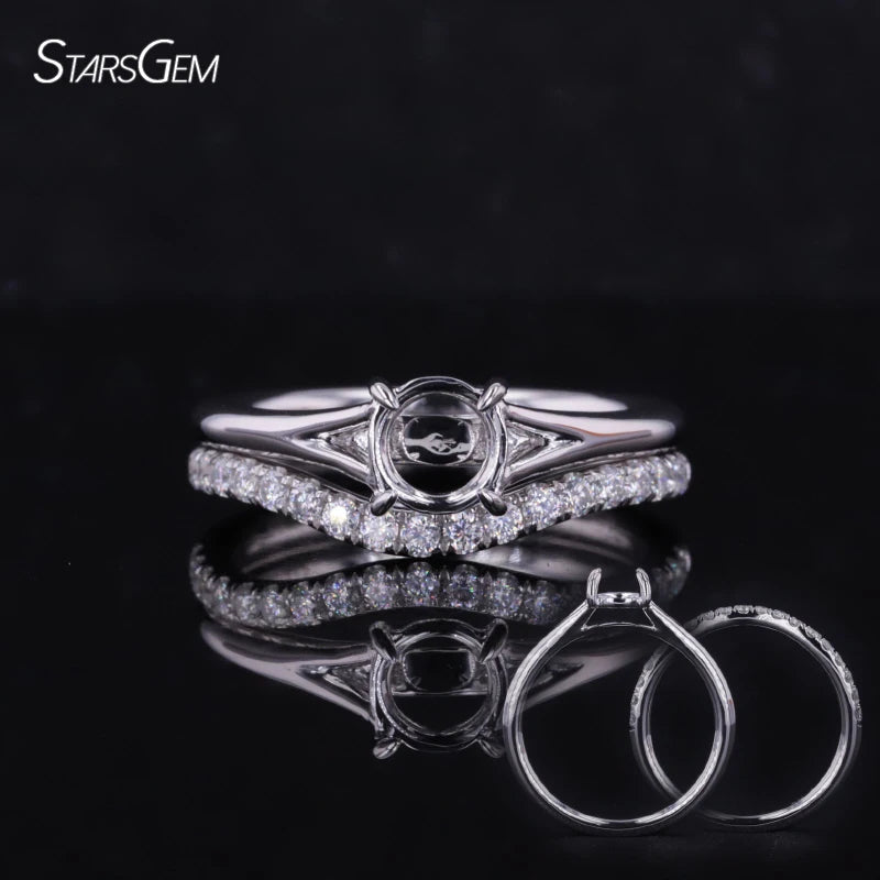 Luxury Wedding Ring  Lab Grown Diamond  Solitaire Round Cut  Diamond Engagement 10k 14k Ring Setting for Women