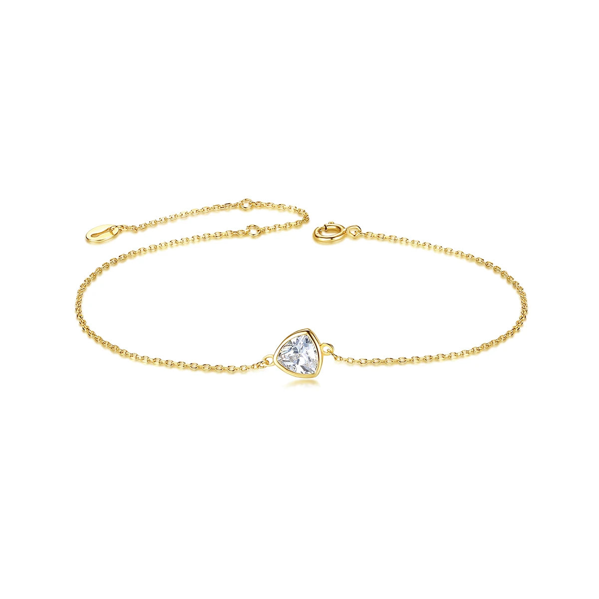 CZCITY 14K Gold Plated 925 Silver Adjustable Trendy Chain Link Bracelet Jewelry with Pendant  Wholesale