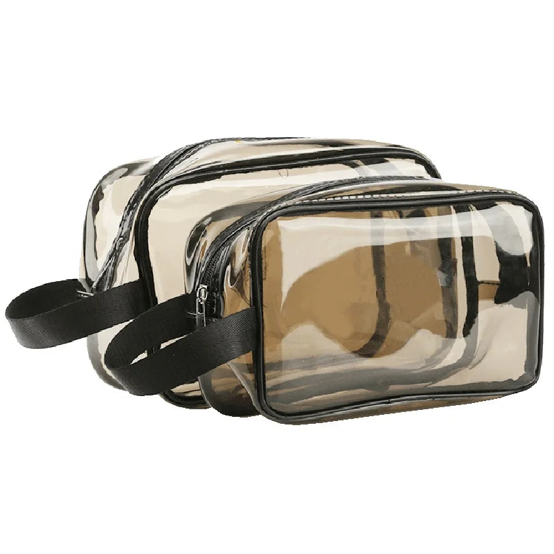 Multifunction Large Waterproof Portable Travel Cosmetic Bags Black Transparent Toiletry Clear Makeup Bag Organizer