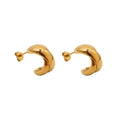 New Trendy Stainless Steel Gold Plated Twist C-Shaped Cross Hoop Earrings Jewelry for Women Party Gift