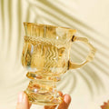 Amber glassware with Handle Candle Holder Glass Candle Cup for Holiday Wedding Decoration Glass Jar