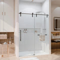 56-60" W*76" H Glass Shower Door With 5/16"(8mm) Tempered Frameless Doors Handle And Seal Strip