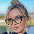 Cat Eye Frame Pointed Lightweight TR90 Eyeglasses Blue Light Blocking Glasses Myopia Glasses Frame Flat Glasses 2026