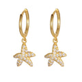 2024 Fashion 925 Sterling Silver Summer Beach Sea Starfish Shape Hoop Earrings Jewelry for Women Dropshipping Jewelry