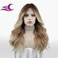 Celebrity Highlight Matcha Blonde Color Synthetic Heat Friendly Fiber Hair Wig
