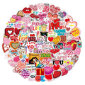 100Pcs Valentines Day Love Heart Graffiti Stickers for Book Laptop Wall Waterproof Vinyl Cute Girl Sticker