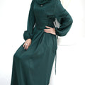 2024 Dubai Fashion Modern Abaya for Women Ramadan Eid Solid Color Corset String Satin Maxi Dress Traditional Islamic Clothing