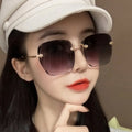Kenbo Fashion Cut Edge Female Rimless Sunglasses Brand Designer Big Face Progressive Color Shades Personality Women Sun Glasses