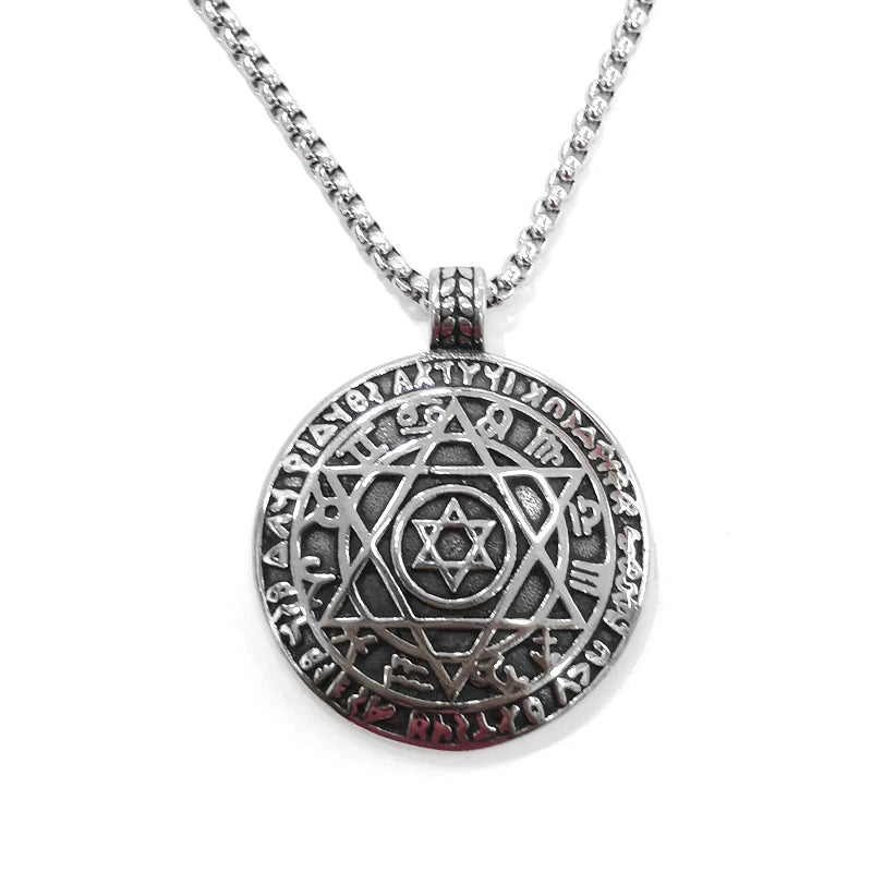 Vintage 12 Zodiac Six-pointed Star of David Talisman Seal Solomon Pendant