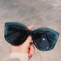2022 Korea Style Outdoor Beach Uv400 Lenses Shades Fashion Thick Frame Sun Glasses Large Cat Eye Sunglasses for Ladies