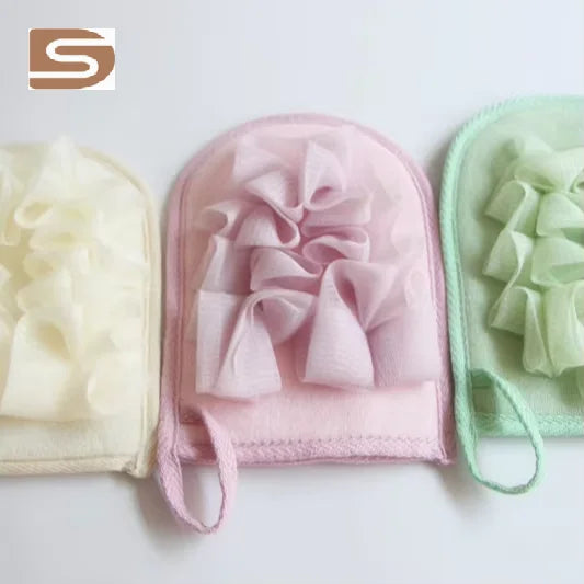 2025 Wholesale Hot Sale Custom Logo Three Color Optional Cleaning Skin Body Bath Brush With Hand Band