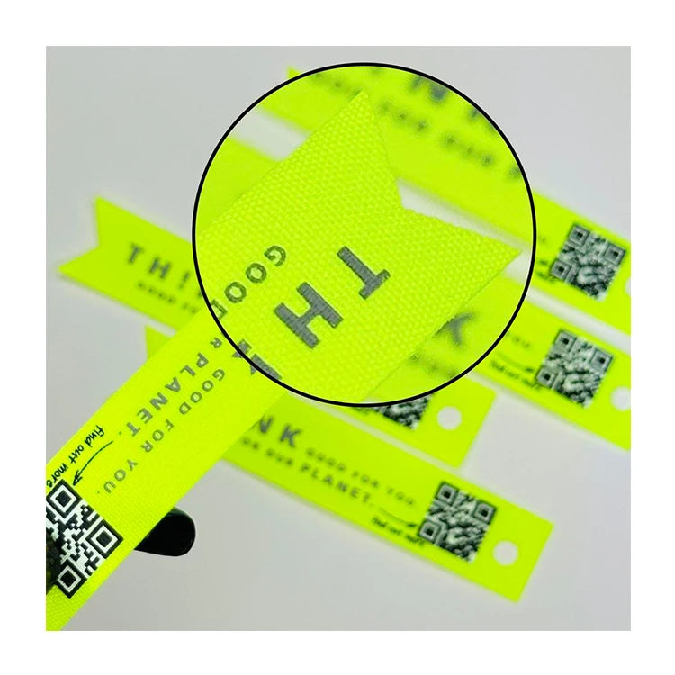 Customized High Definition Laser Cut Washable Polyester Satin Main Woven Labels for Clothing Collar Printed SizeTags