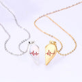 G1453 Couple Ecg Love Cardiogram Heart Magnet Pendant Heartbeat Necklaces Jewelry Magnetic Necklace for Couples