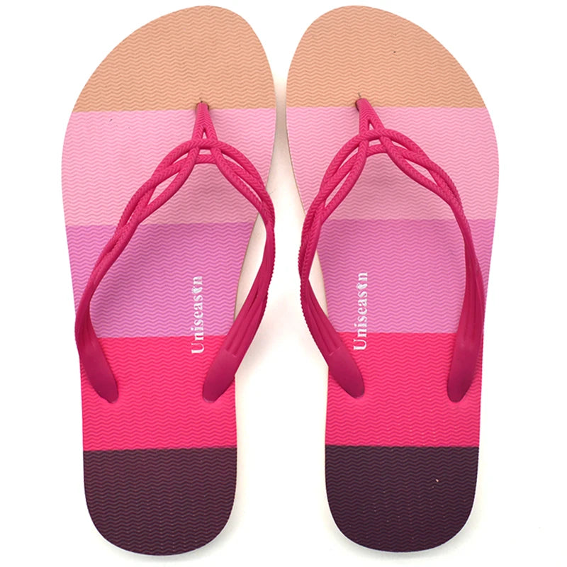 Women's Lightweight PVC Strap Flip Flops Comfortable and Anti-Slip Outdoor Beach for Slippers for Summer Waterproof and Soft