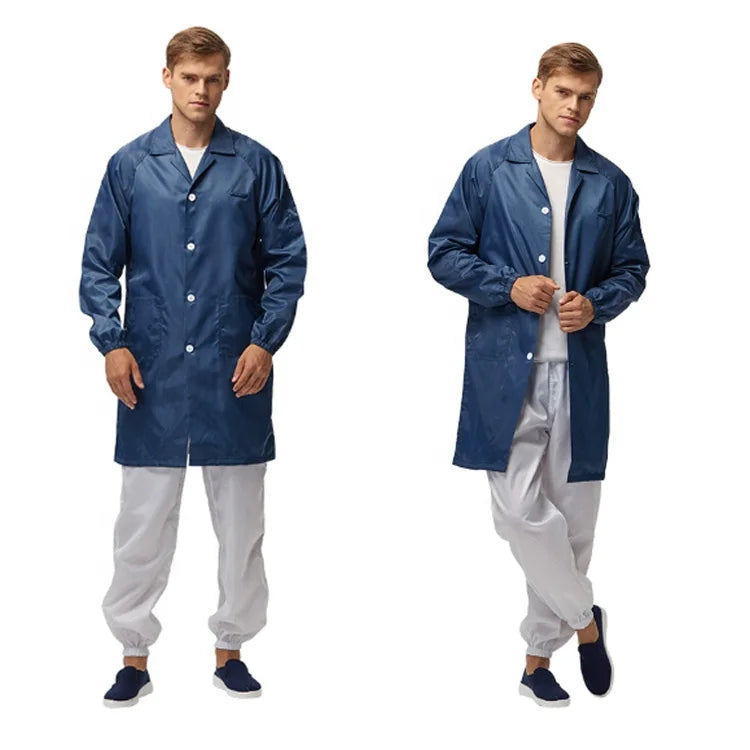 H-1104 Unisex Anti-Static Overcoat Cleanroom Polyester Working Uniform Unisex Safety Clothing