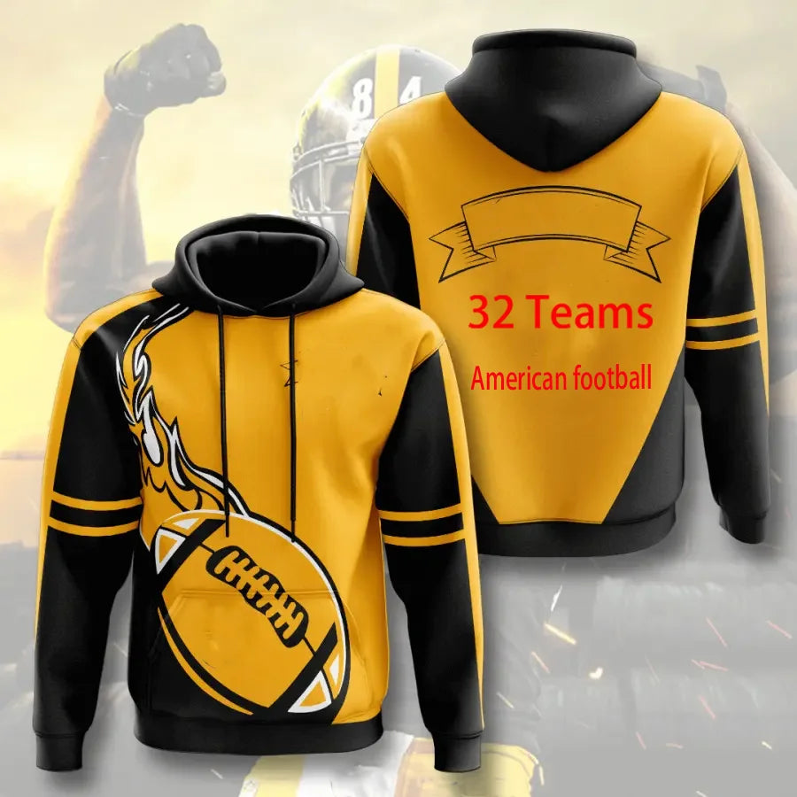 New Design American Football 32 Team 3D Prints Pullover Hoodie Sweatshirts