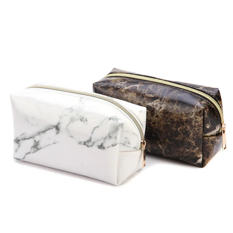 Large Capacity Pouch Toiletry Cosmetic Storage Bag Eco Friendly Custom logo Zipper PU Leather Makeup Bag