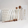 Best Seller 15pcs Beige Soft Synthetic Professional Makeup Brushes Set Custom Logo Eye and Face Glitter Powder Brushes Kits