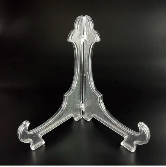 Plastic Craft Display Supplies Wedding Photo Frame Display Stand Transparent Display Dish Rack Triangle Foldable Easel