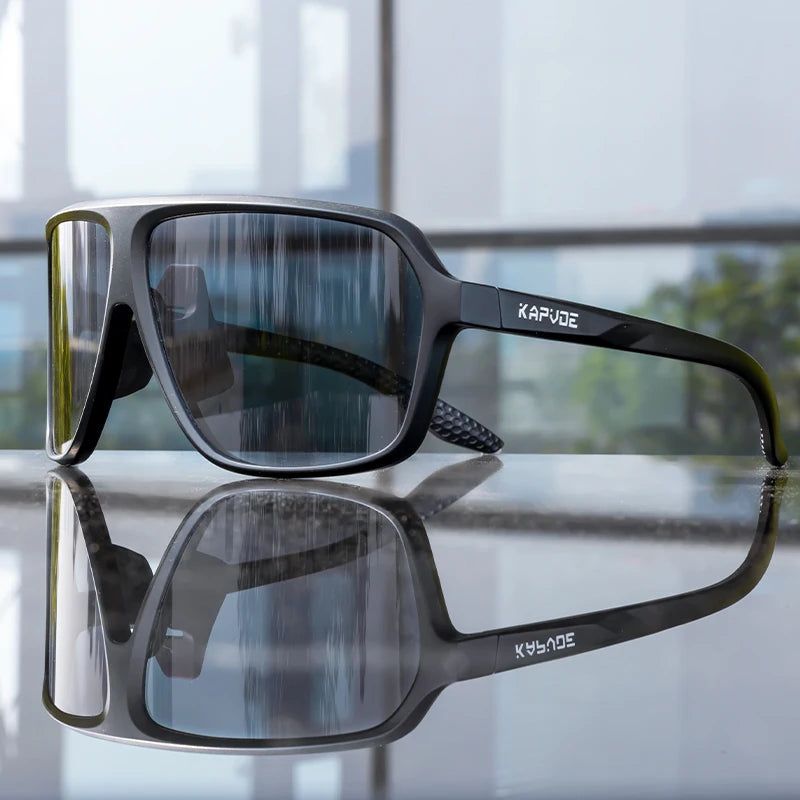 KAPVOE 2023 Newest HD View Photochromic Lens Classic TR90 Frame UV400 Protect Outdoor Indoor Bicycle Sports Sunglasses Mountain