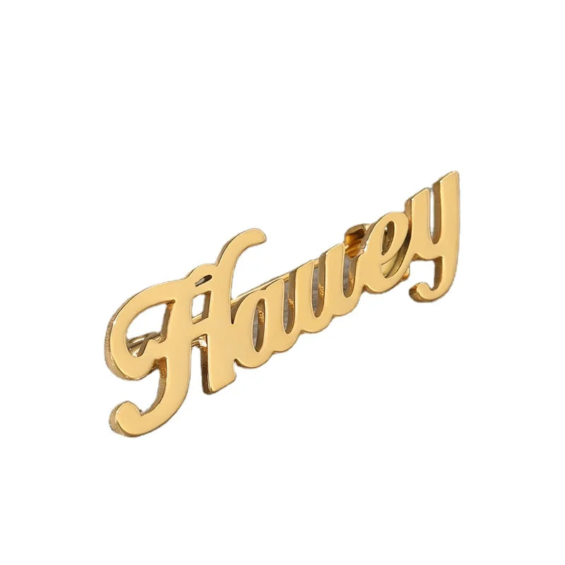 Hot Sale Designer Stainless Steel Men Customized Brouch Pins Personalized Name Logo Brouch Pins Brooches