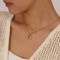 Wholesale Fashion Stainless Steel Jewelry Hypoallergenic 18K Gold Plated Water Droplets Zircon Inlay Pendant Necklace for Women