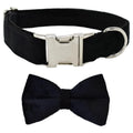 Luxury Bowtie Dog Collar Leather/Nylon/Rubber Detachable Adjustable Small Animals-Customizable Color Brand Personalized Print