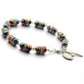 Fashion Women's Accessories Multicolor Crystal Beaded with Christian Cross for Catholic Rosary Bracelet  Bracelet