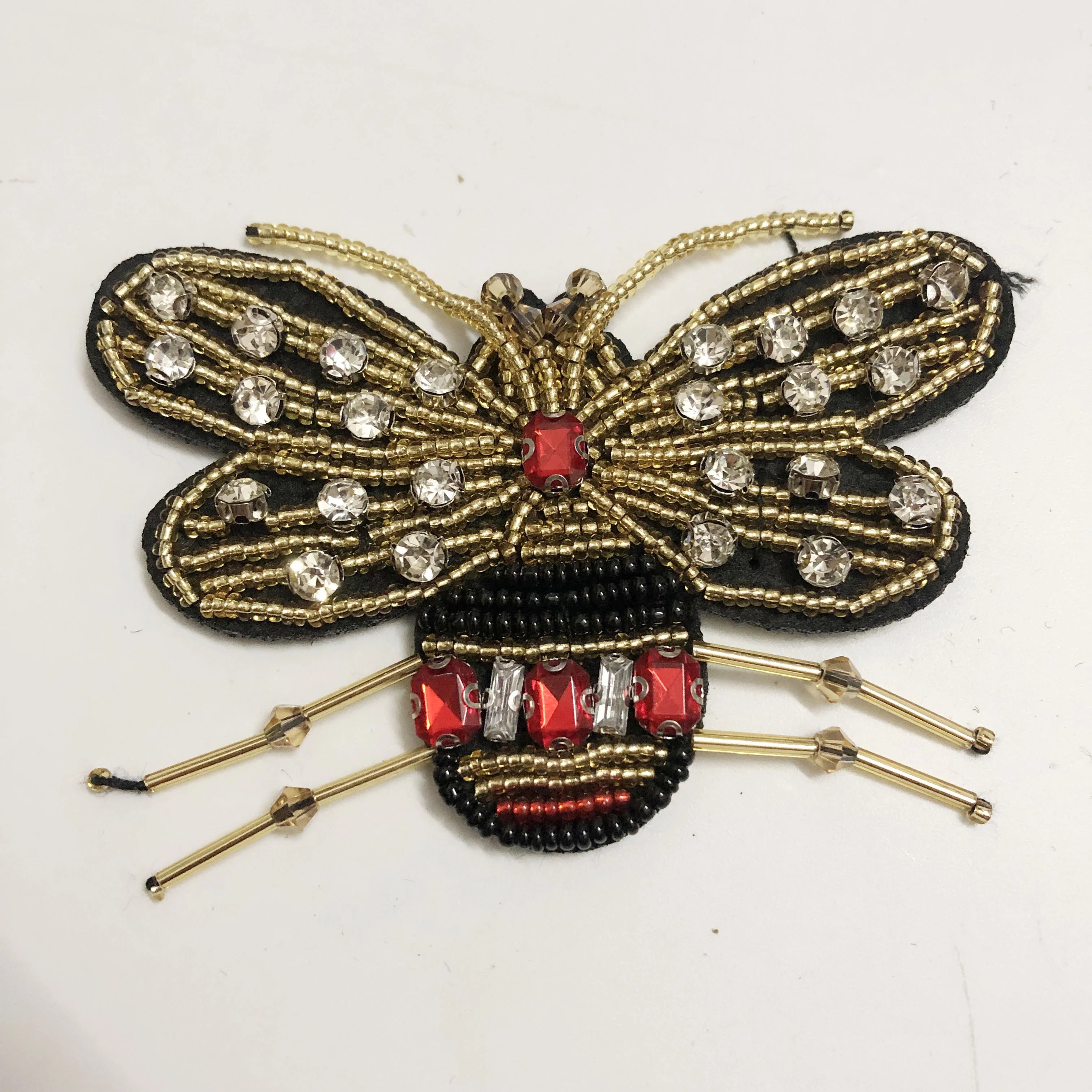 Stoned Beaded Insect Embroidery Sew-on Patches for Hat/handbags LT9317
