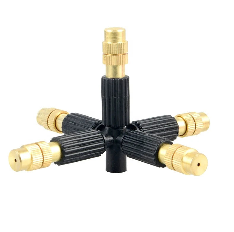 High Quality 5 Nozzle Brass Fogger Efficient Irrigation System Sprayer for Greenhouse Garden Watering Vortex Drip Sprinkler Type