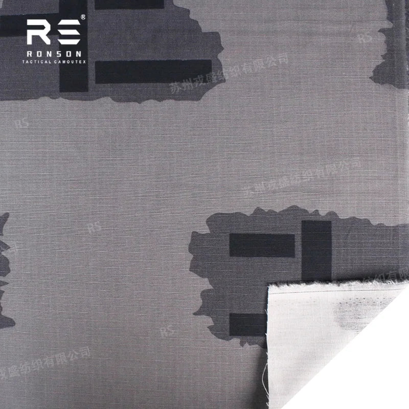 NYCO5050 Rip-stop T-BLOCK Camouflage Printed  50% Nylon 50% Cotton Fabric Durable Use for Tactical Uniform Waterproof and NIR