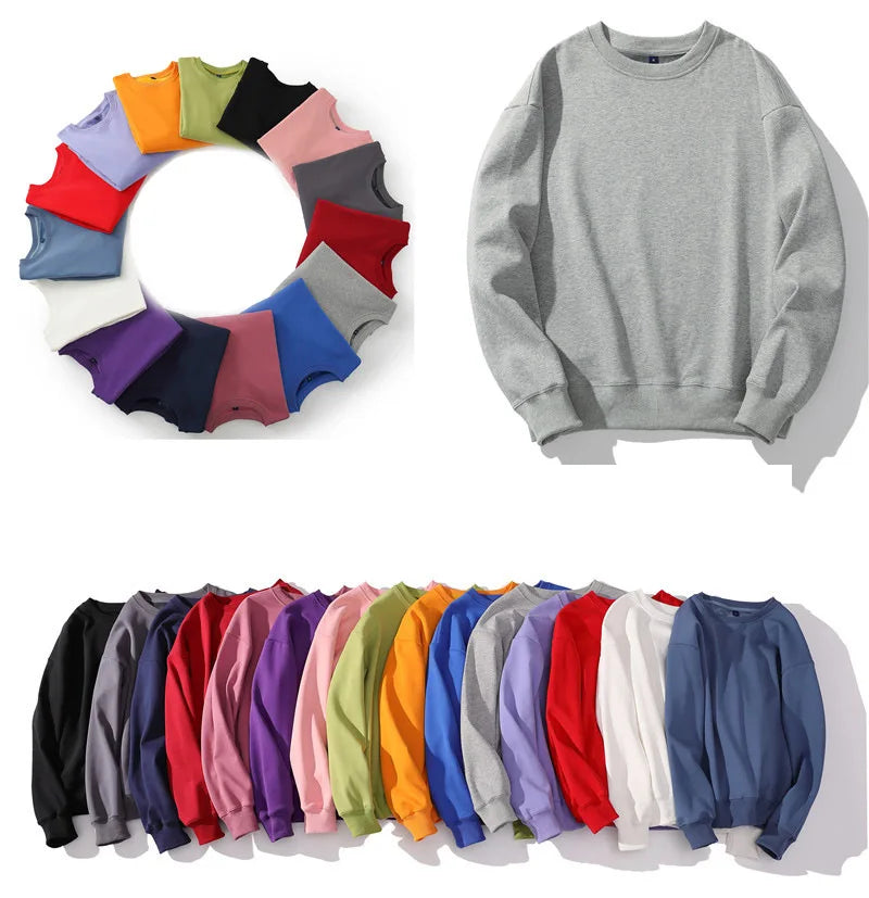 Unisex High Quality Custom Cut Sew Blank Pullover Hoodie Sweatshirt Plain Oversize Front Printed Logo Lined Knitted for Autumn