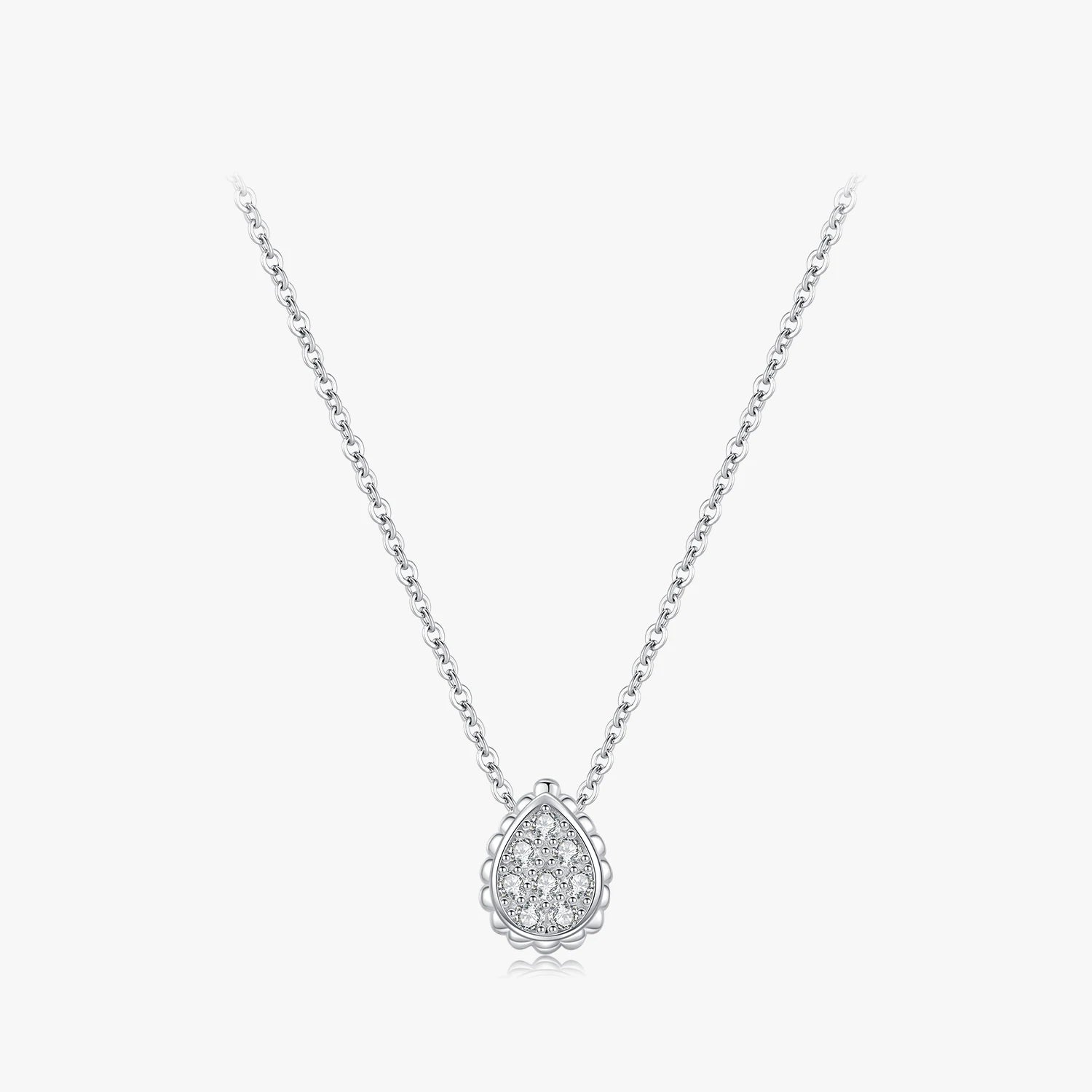Sparkling Zirconia Link Chain for Women Female Fine Jewelry Exquisite 925 Sterling Silver Water Drop Pear Pendant Necklaces