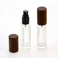 S-Moon New Design 10ml Round Crimp Perfume Bottles with Easy Crimpless Pump 15mm Neck Glass Packaging Wooden Cap