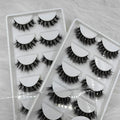 Qingdao Vendor Wholesale Wispy 5D Faux Mink Eyelash Extension Customized Logo 5 Pair Set for Full Strip