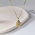 SC Shiny Zircon Leaf Pendant Necklace 18K Gold Plated Stainless Steel Necklace Luxury Box Chain Full Diamond Leaf Necklace Women