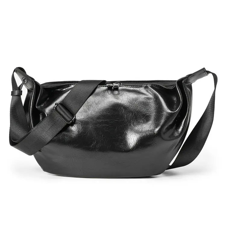 Fashion Casual Pack Pu Leather Sport Side Chest Sling Crossbody Luggage Travel Shoulder Messenger Bag for Men Women