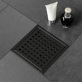 High Quality 304 Stainless Steel Floor Drain Desague De Ducha Removable Vertical Flange 6 Inch Matte Black Shower Floor Drain