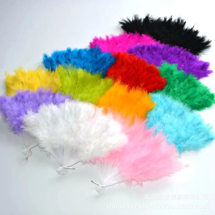 Handmade Fancy Folding Turkey Fan Nigeria Traditional Wedding Feather Fan