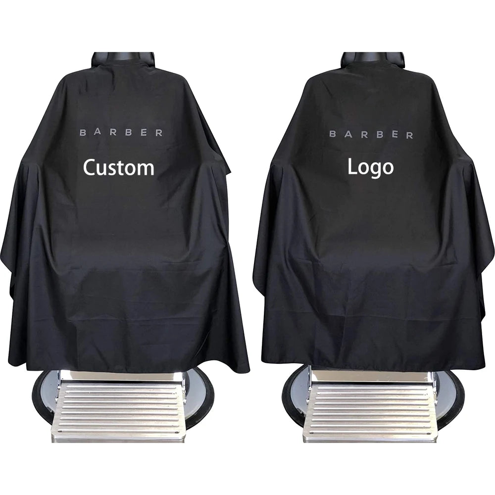 Custom Logo Oversized 100% Polyester Waterproof Hairdressing Cape Silicone Neck Adjustable Snap Closure Barber Oerjia 120x140cm
