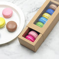 Custom logo Transparent Pvc Window Food Dessert Macarons Paper Packaging Box
