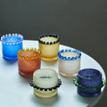 L Colorful Lace Straight Cylindrical Vase Light Luxury Aromatherapy Glassware Candle Cup for  Soft Home Countertop Bottle