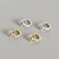 Real 925 Sterling Silver Blue Crystal Zircon Eye Hoop Earrings for Women Party Hip Hop Rock Demon Eye Jewelry Gifts