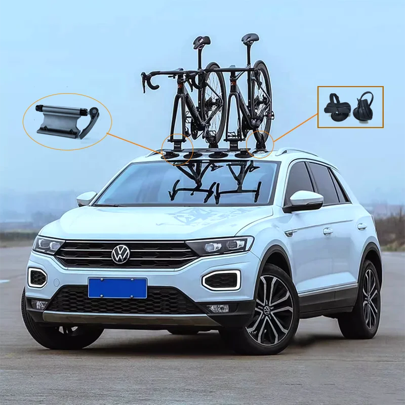 Universal Fit Car Roof Suction Cup Bike Rear Carrier Bicycle Rack Explore Outdoors Wall Mount Custom Cutting Processing Service