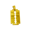 Olivia Blade Shaped Pendant Punk Men Necklace Stainless Steel Razor Charm Pendant Gold Blade Jewelry